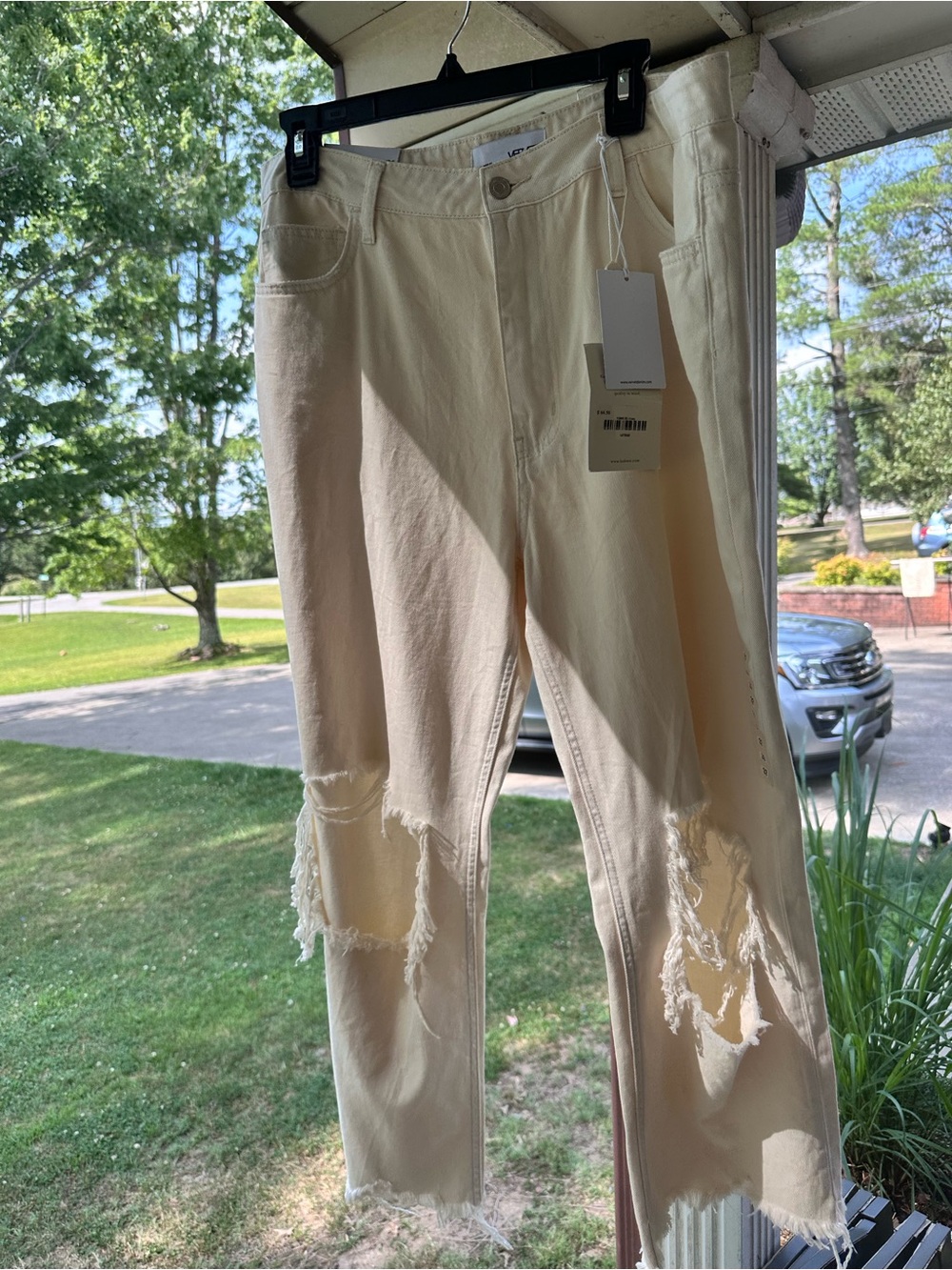 Women's Vervet Distressed Ivory Jeans